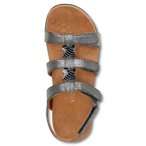 Women Vionic Sandals|Amber Metallic Adjustable Sandal