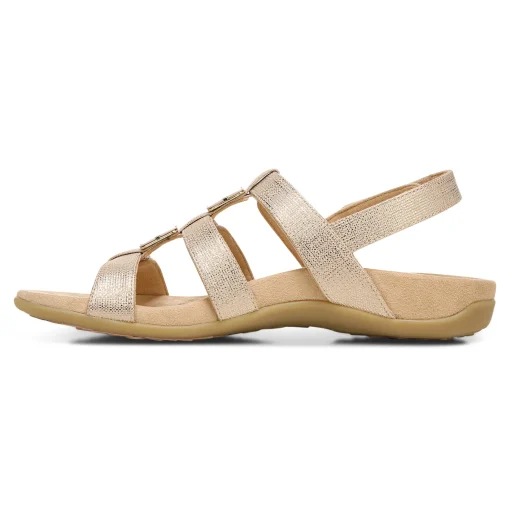 Women Vionic Sandals|Amber Metallic Adjustable Sandal